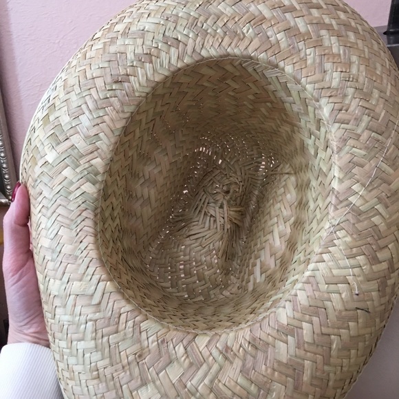 Vintage Natural Straw Woven southwestern Cowboy Hat Coastal Cowgirl - Picture 5 of 13